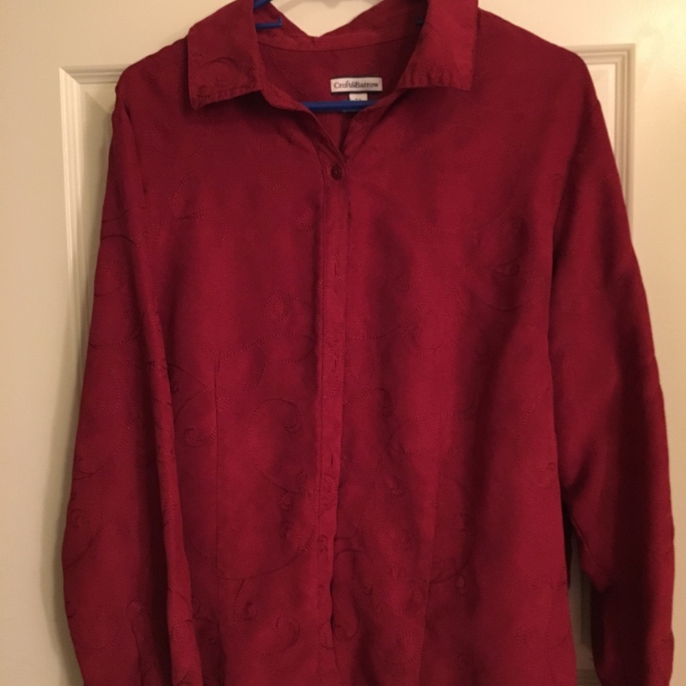 Red stitched shirt